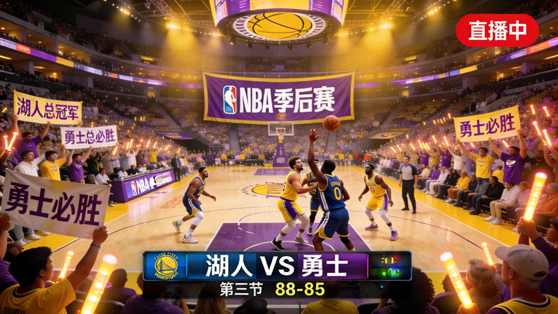 NBA季后赛湖人勇士对决现场直播